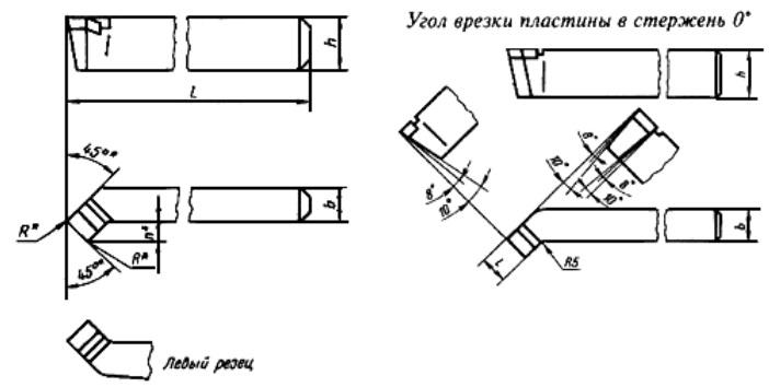 Резец проходной отогнутый 20х12х120 Т5К10 (левый)