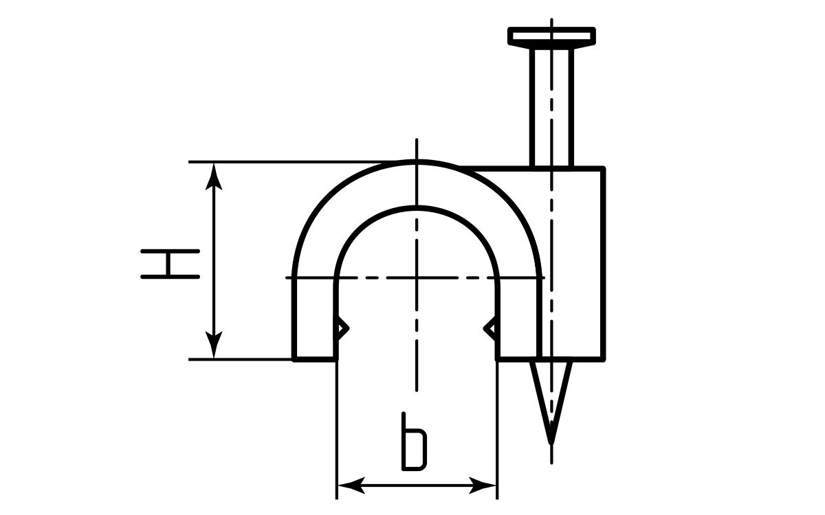 Скоба пластиковая СПК 12 (20шт) (Fortisflex) (49463)