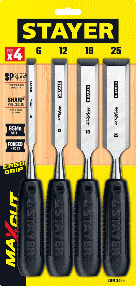 Набор стамесок 4 предм Max-Cut STAYER 1820-H4