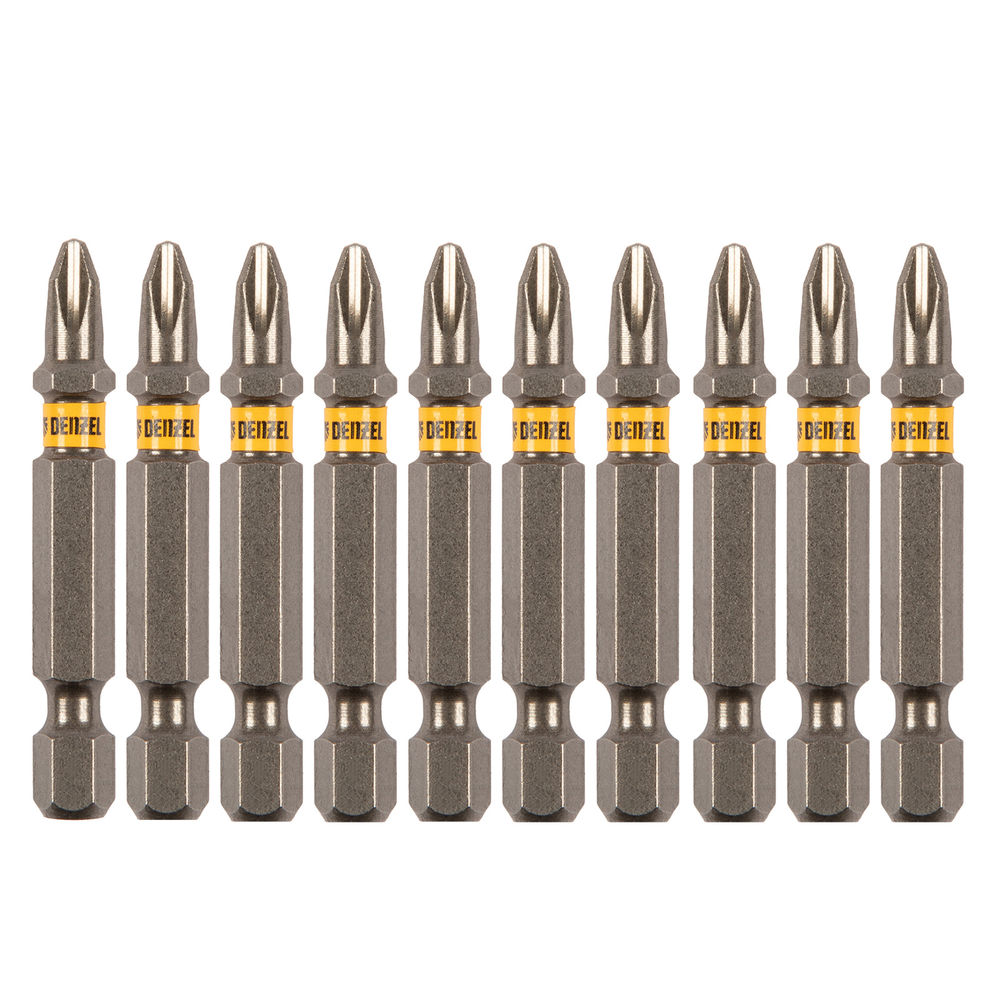 Бита PH2х50, сталь S2, шестигранный профиль, 10 шт. Е 6,3 Denzel (11649)