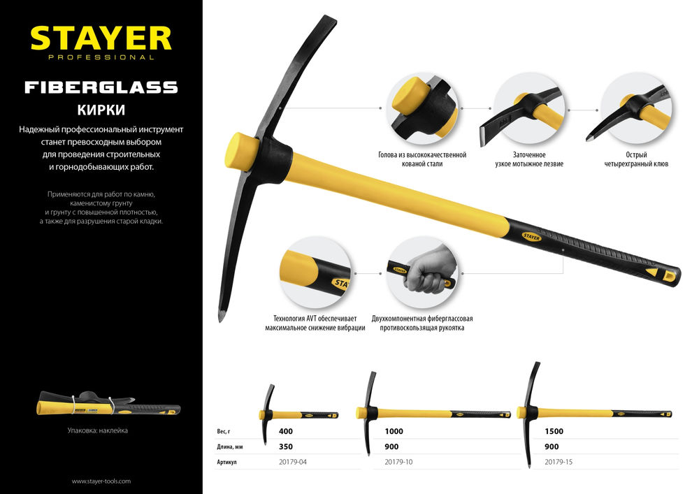 Кирка 400 г Professional STAYER 20179-04