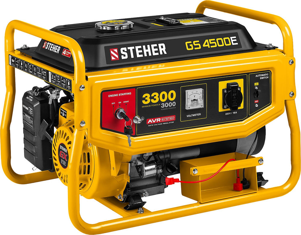 Генератор бензиновый 3300 Вт с электростартером STEHER GS-4500Е
