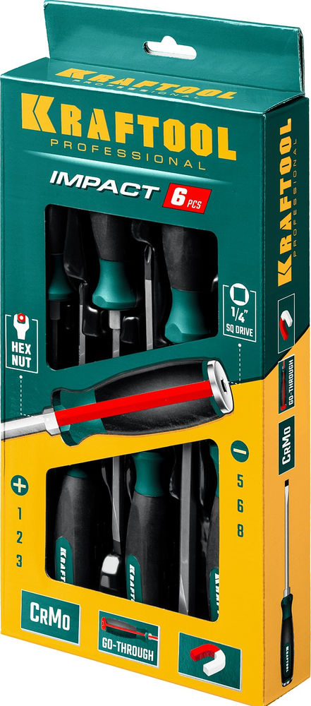 Набор ударных отверток Impact, 6 шт KRAFTOOL 25025