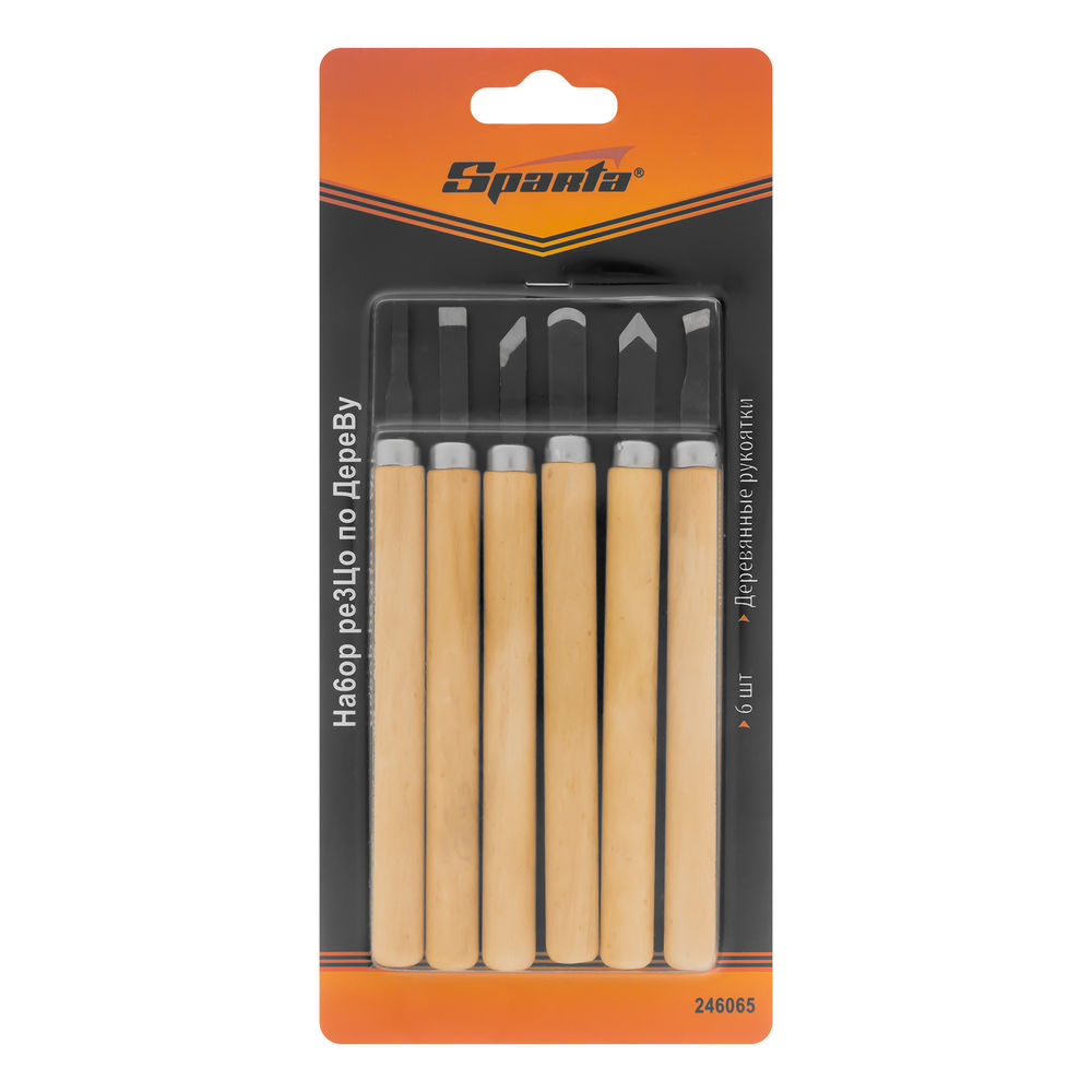 Набор резцов по дереву, 6 шт, Sparta (246065)