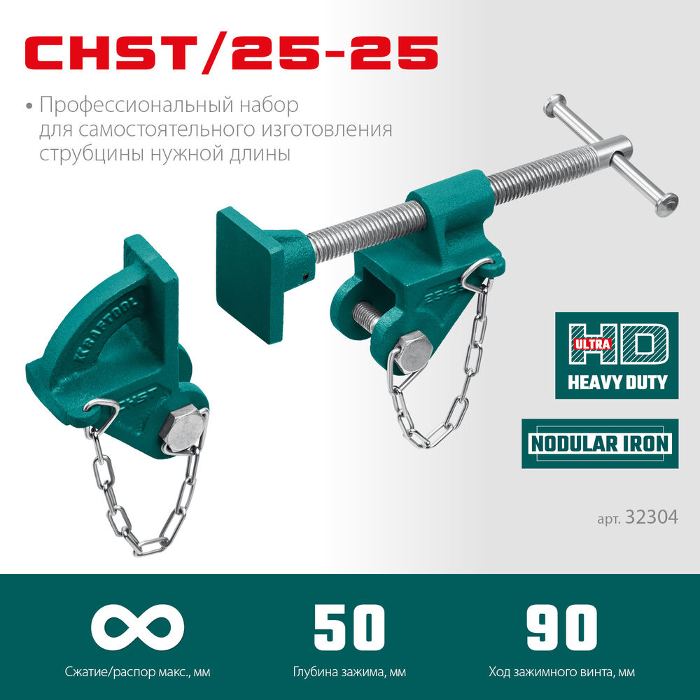 Набор головок для струбцины на профиль 25 х 50 мм CHST/25-25 KRAFTOOL 32304