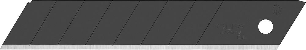 Черные сегментированные лезвия EXCEL BLACK 18 мм, 10 шт, в пластиковом кейсе + блистер, особо острые OLFA OL-LBB-10B