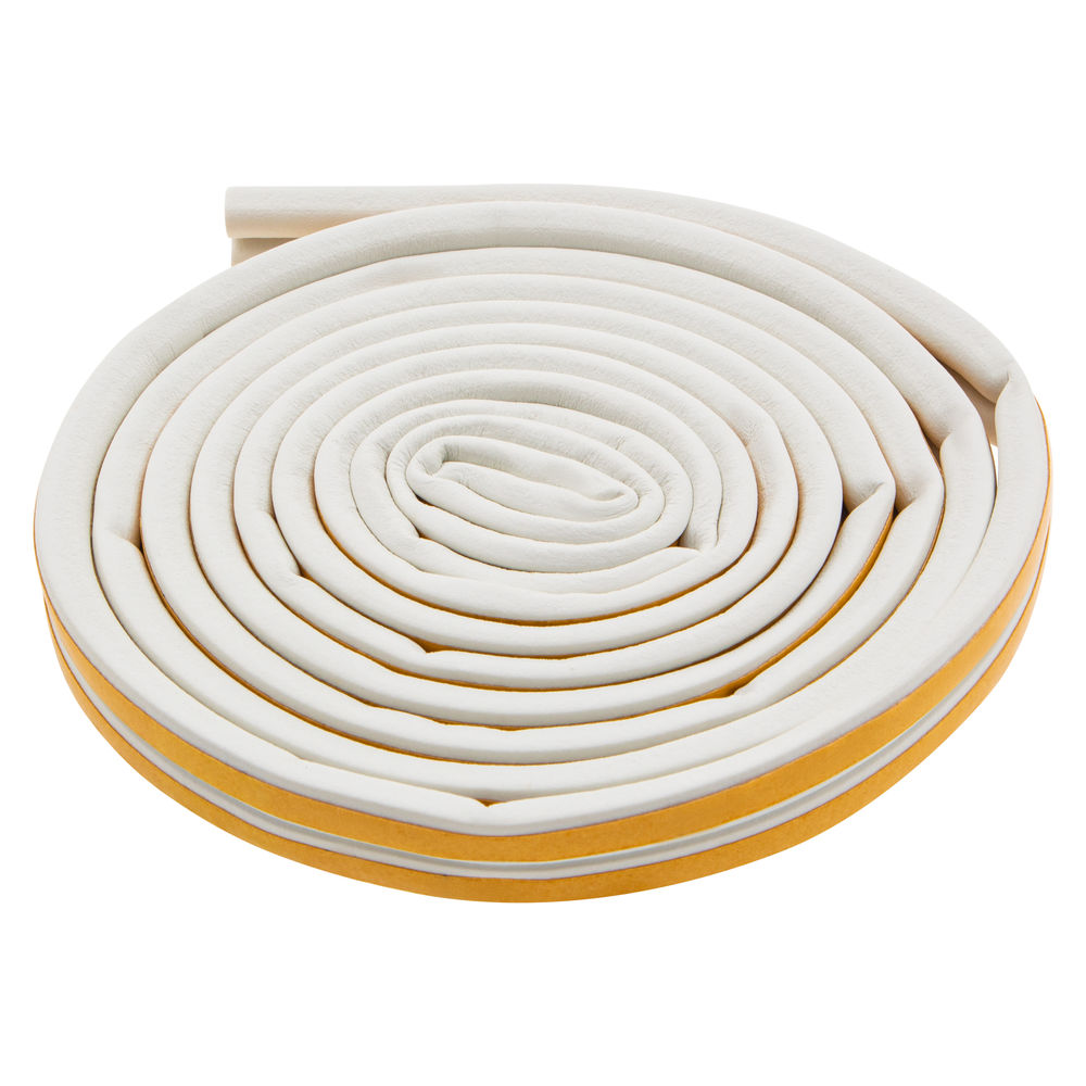 Уплотнитель резиновый, 6 м, профиль D, белый Сибртех (88915)