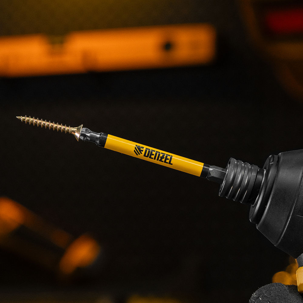 Бита PZ2х90, сталь S2, цилиндр., 10 шт. Е 6,3 Denzel (11645)