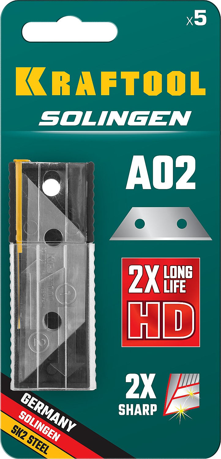 KRAFTOOL Solingen-А02, 5 шт, трапециевидные лезвия (09627-S5_z02)
