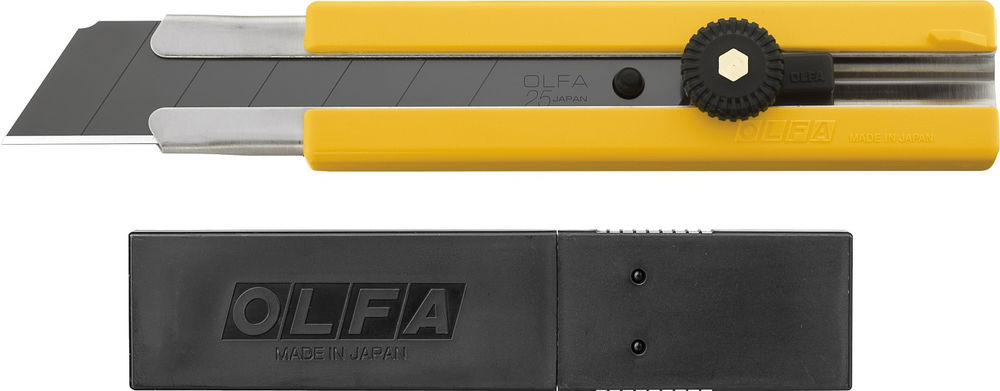 Нож 25 мм, в комплекте с лезвиями EXCEL BLACK 5 шт OLFA OL-H-1BB/5BB