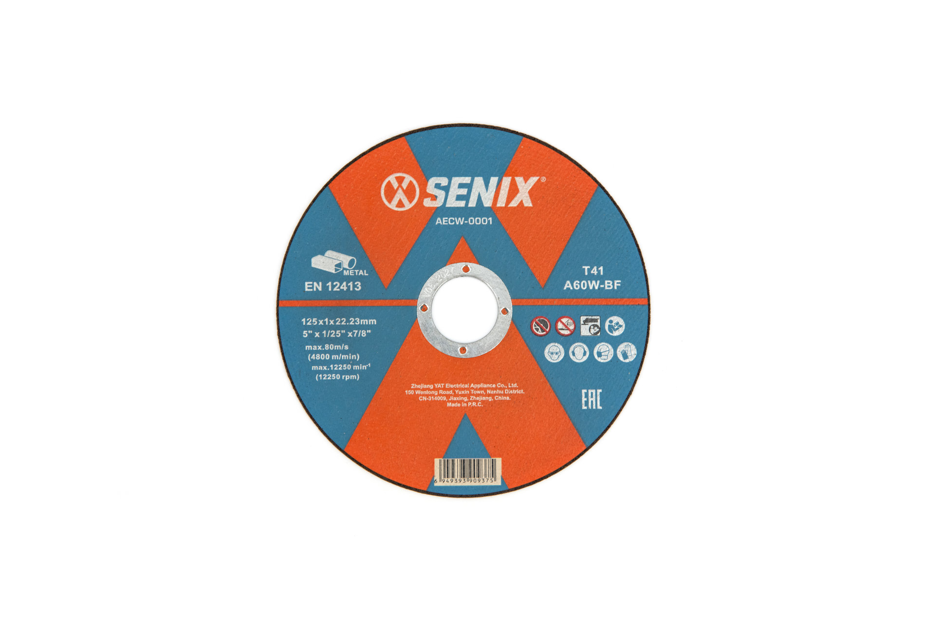 Диск отрезной по металлу, упак 10 шт.,1251.022.23 mm SENIX AECW-0001-10