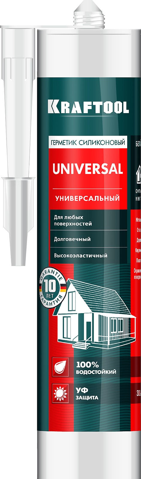 Универсальный силиконовый герметик UNIVERSAL, 300 мл, белый KRAFTOOL 41253-0