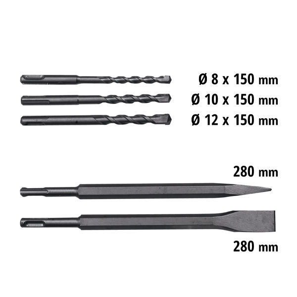 Перфоратор Einhell TE-RH 32 4F,SDS-plus,1250Вт,32мм,5Дж,кейс E-Box,3бура+2зубила (4257944)