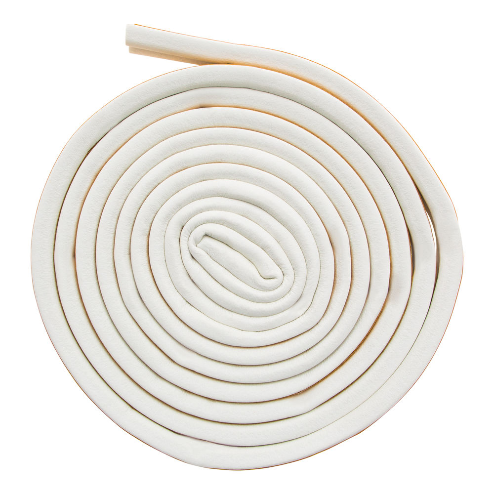 Уплотнитель резиновый, 6 м, профиль D, белый Сибртех (88915)