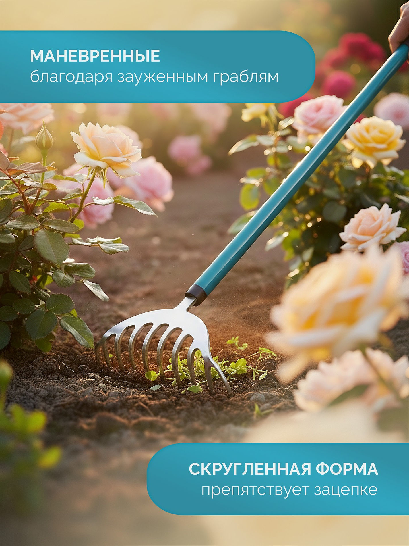 Грабли цветочные PROLine 250х70х1550 мм 10 зубьев алюминиевый черенок GRINDA SR-10 39483-10