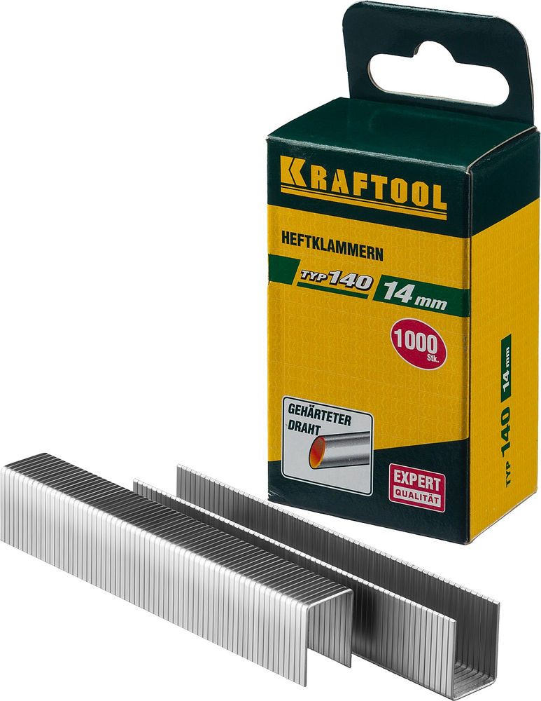 Скобы тип 140 (G/11/57), 14 мм, калибр 20GA, 1000 шт KRAFTOOL 31680-14