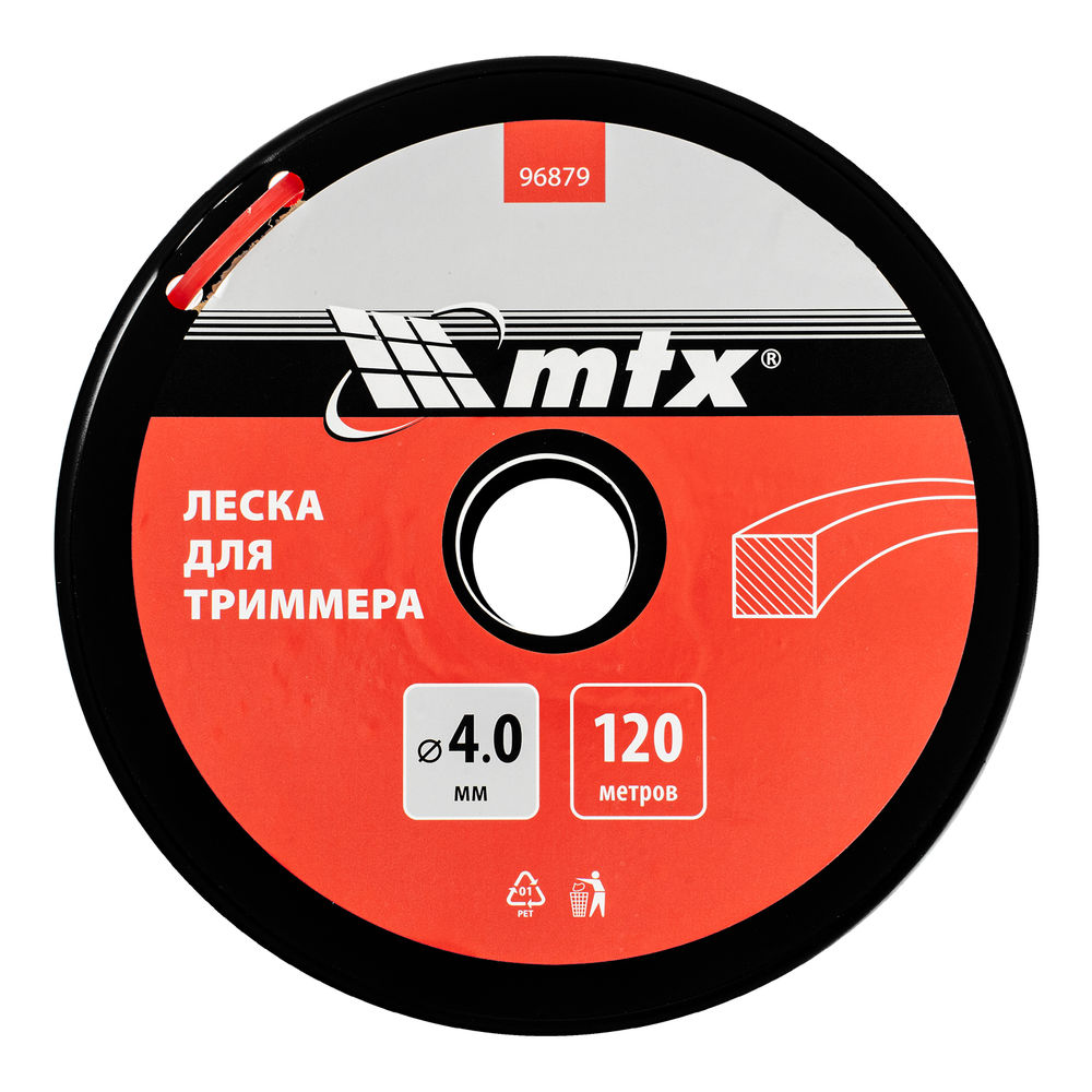 Леска для триммера квадрат 4,0 мм х 120 м, на катушке MTX (96879)