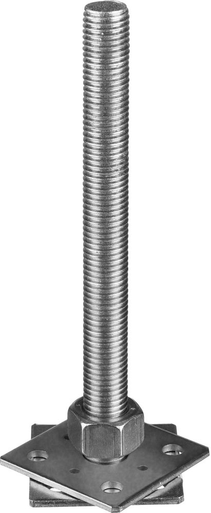 Стойка анкерная регулировочная 80 x 80 x 250 мм, М24, цинк ЗУБР 310266-80