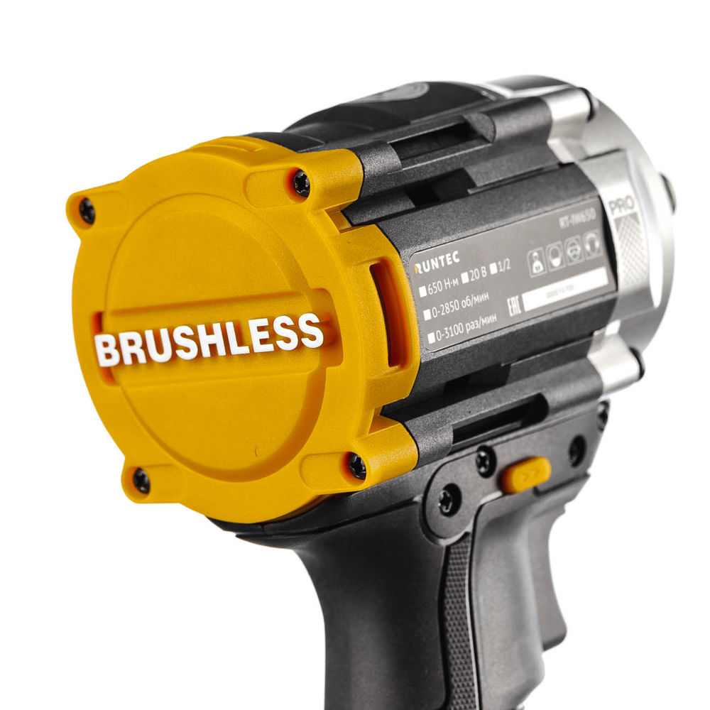 Гайковерт ударный аккумуляторный RUNTEC PRO 1/2, 20В, 2*4Ач, 650Нм, RUNTEC, RT-IW650