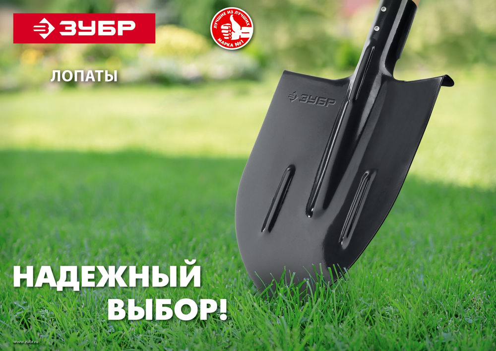 Штыковая лопата 370 х 205 мм полотно 1.6 мм закалено без черенка тип ЛКО ЗУБР Мастер 39412