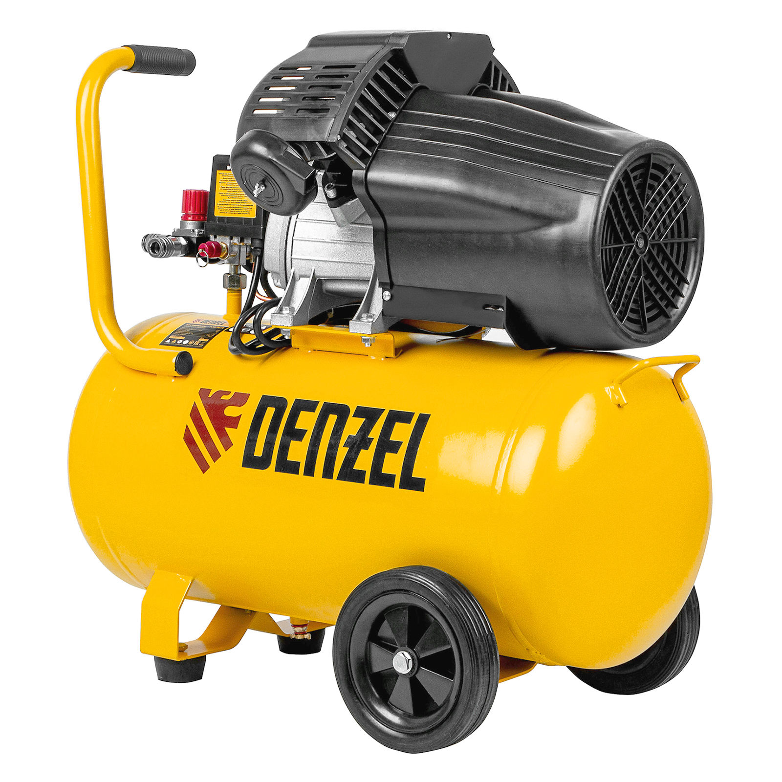 Компрессор воздушный DCV2200/50, прямой привод, 2.2 кВт, 50 литров, 380 л/мин Denzel (58167)