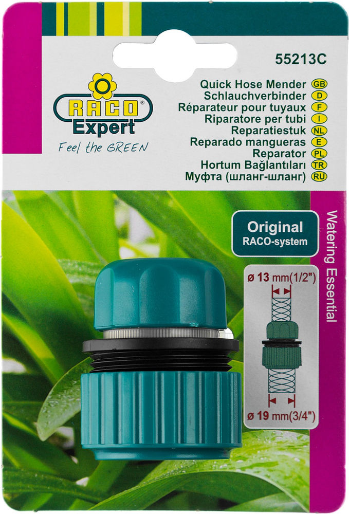 Ремонтная муфта для шланга ORIGINAL 1/2 x 3/4, из ABS пластика RACO 4250-55213C
