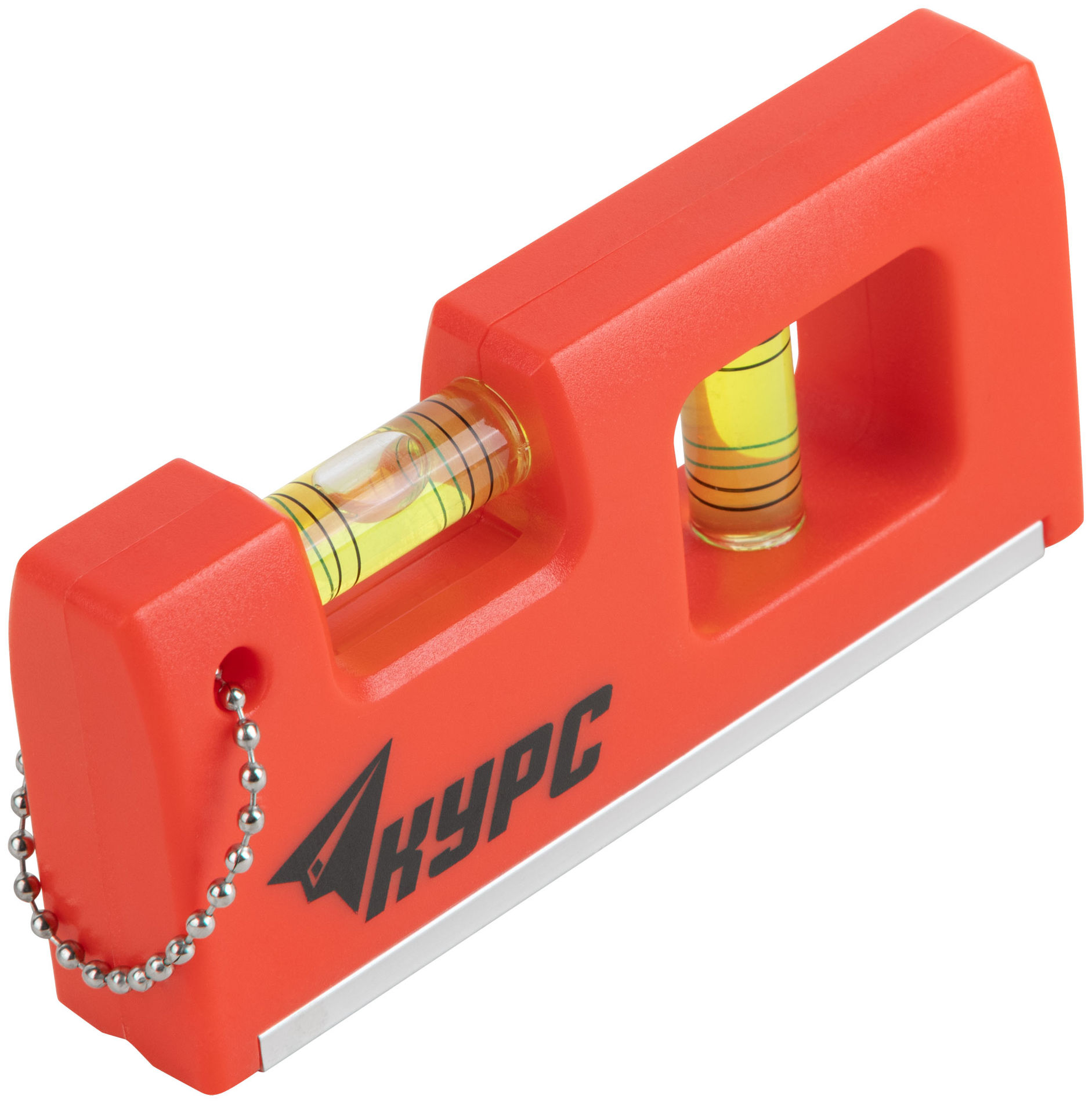 Уровень-брелок пластиковый, 2 глазка 100 мм (17831)