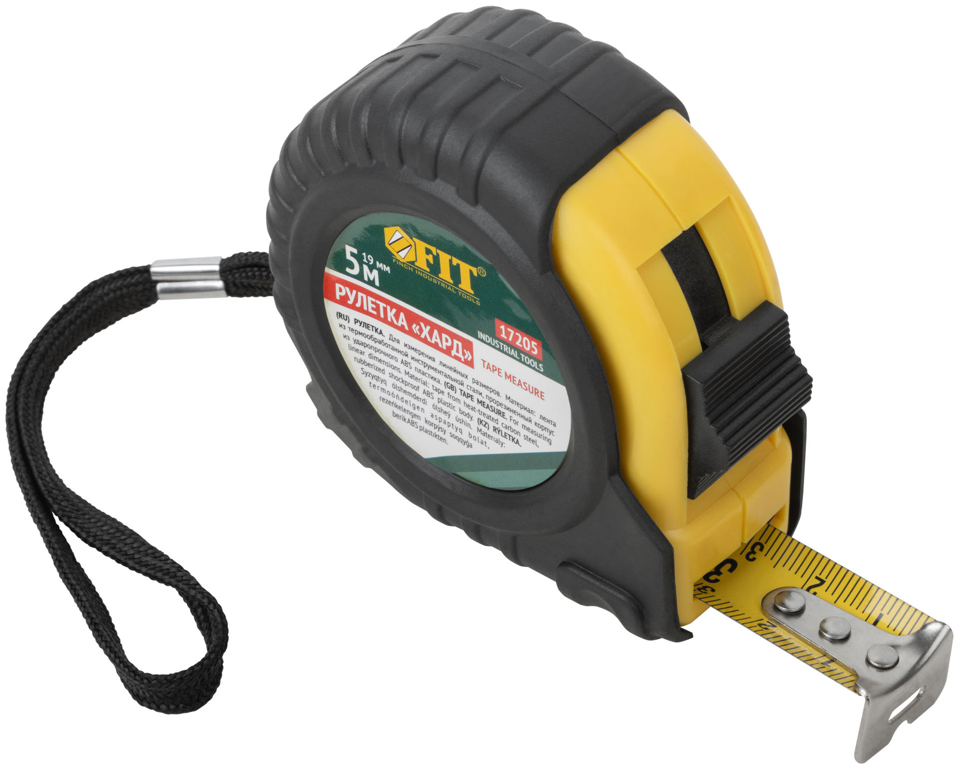 Рулетка прорезиненный корпус Хард 5 м x 19 мм