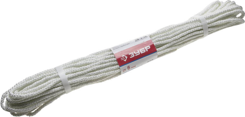 Фал капроновый d 6 мм, 20 м ЗУБР 50210-06