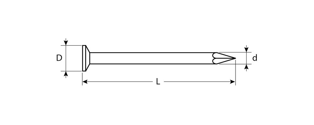 Гвозди строительные 60 x 2.5 мм, 1 кг, ГОСТ 4028-63 ЗУБР 305011-25-060