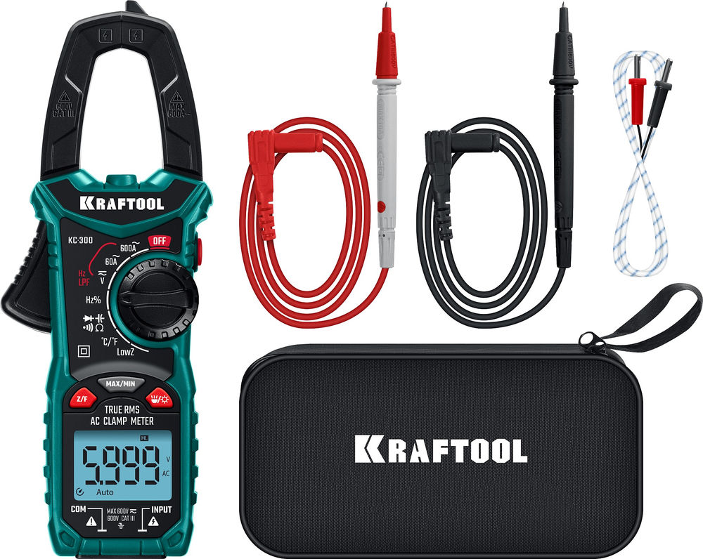 Цифровые токовые клещи KC-300 KRAFTOOL 59832