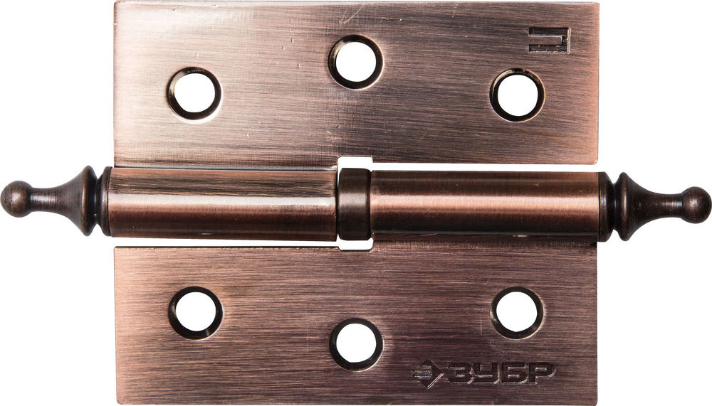 Петля карточная 75 х 63 х 2.5 мм, разъемная, левая, цвет старая медь (AC), 2 шт ЗУБР 37605-075-6L