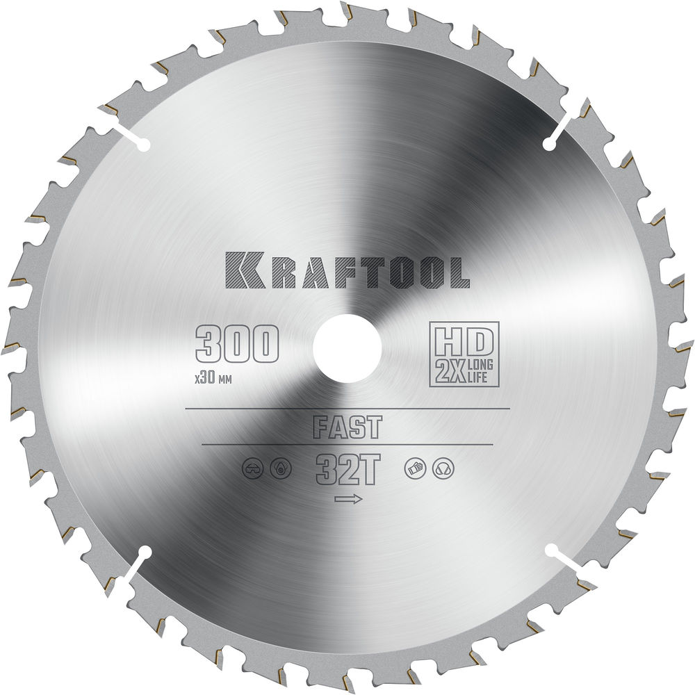 Пильный диск по дереву Fast, 300 х 30 мм, 32Т KRAFTOOL 36950-300-30