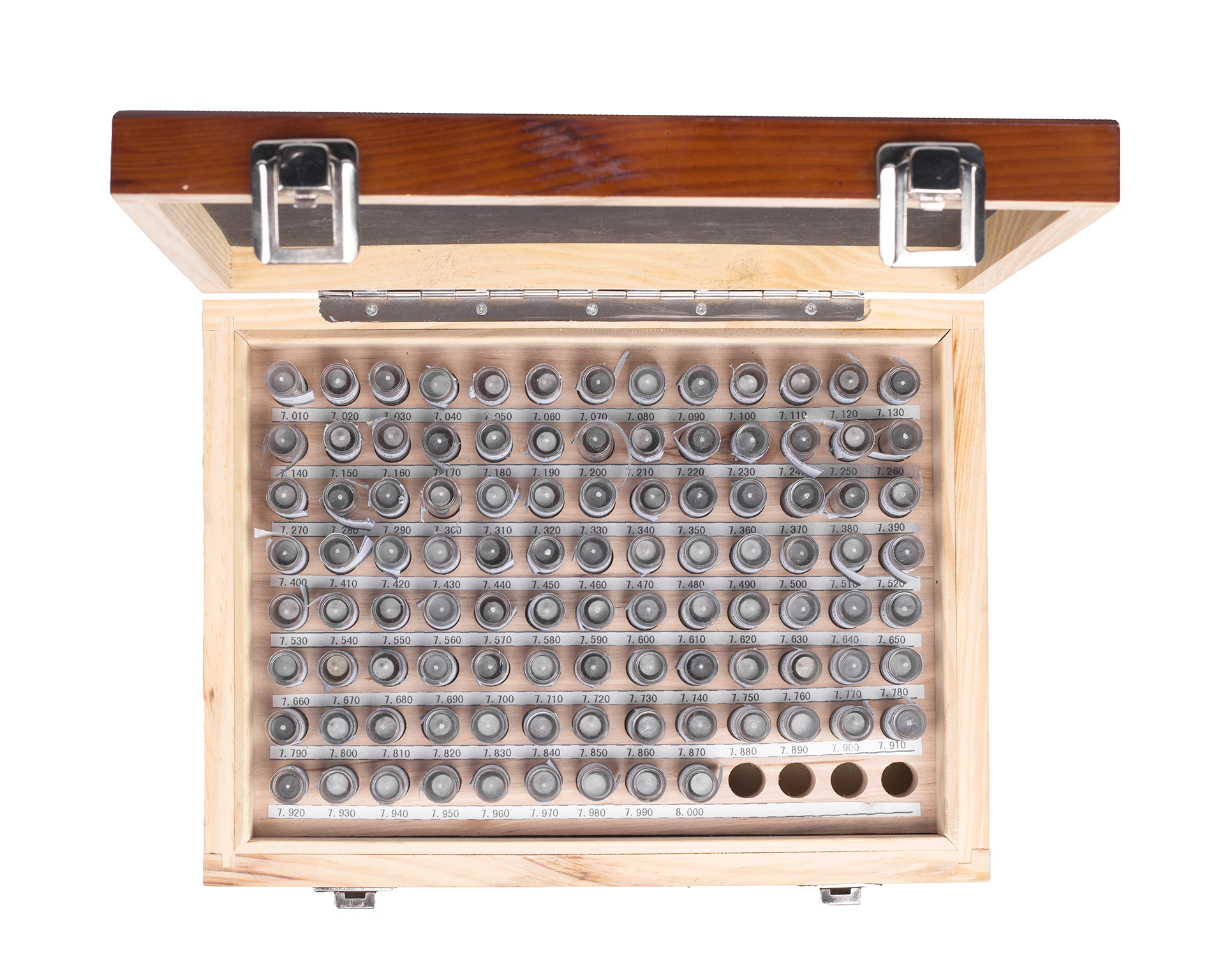 Набор гл. калибров 7,01- 8,00 +/-0,001 шаг 0,01 100шт Микрон